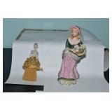 LOT EE 6  FLOWER GIRL &  RARE  BROOM LADY