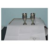 LOT EE 8 FANCY PEWTER SHOT GLASSES