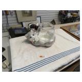 LOT HC 20  CAT HOLDING A FISH BOWL