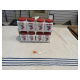 LOT HC 21 ANTQUE TIPP CITY MILK GLASS SPICE JARS