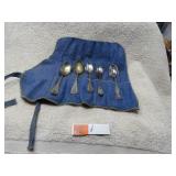 LOT KE 1    SILVER NICKEL SPOONS & SILVER PLATE