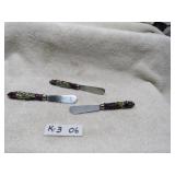 LOT K3 # 6 THREE FANCY BUTTER KNIFES