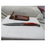 LOT FF #7 ORANGE HANDLE FOLDING POCKET KNIFE