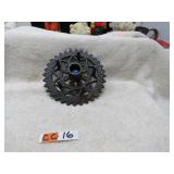 LOT CC 16 CAST IRON WHEEL CANDLE HOLDER