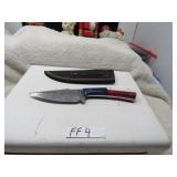 LOT FF # 4  4 IN BLADE HUNTING KNIFE & SHEATH TEX