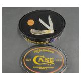CASE 2 BLADE SADDLEHORN KNIFE WITH TIN