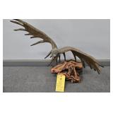 LARGE EAGLE ANTLER SCULPTURE - LARRY GLAZE - 2005