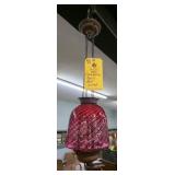 CRANBERRY SWIRL HALL LAMP