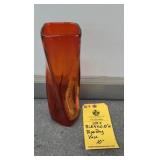 BLENKO PAPER BAG RED VASE - 10"