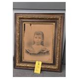 OAK FRAME WITH PORTRAIT - 27" X 31"