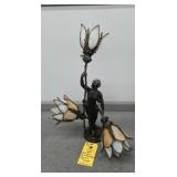 BRONZE ART NOUVEAU STYLE FIGURAL LAMP - 26"
