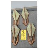 (4) ART DECO LAMP SCONCES