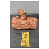 BRUSH SQUIRREL BUSTING A NUT COOKIE JAR