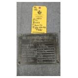 BRASS TITUSVILLE IRON WORKS PLATE - 8"