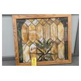 COLUMN STAINED GLASS WINDOW - 32" X 36"