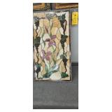 GRAPEVINE STAINED GLASS WINDOW - 22" X 39"