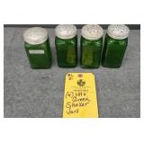 (4) GREEN SHAKER JARS