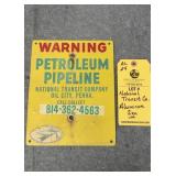 NATIONAL TRANSIT CO ALUMINUM SIGN - 8" X 10"