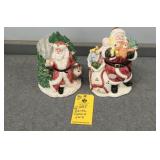 (2) SANTA COOKIE JARS