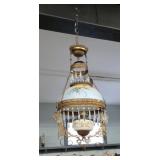 BRASS VICTORIAN HANGING OIL LAMP