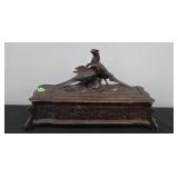 BLACK FOREST CARVED WOOD BOX WITH BIRDS