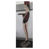 FOLK ART BELLHOP CARD HOLDER - 35 1/2"