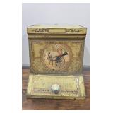 LARGE GREEN STORE TIN FOR TEA