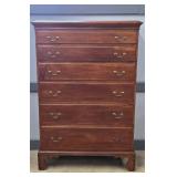 TALL CHIPPENDALE CHEST C L RICE CO FURNITURE TAG
