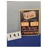 CARDBOARD ADVERTISEMENT FOR COUNTRY MAID BUTTER