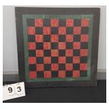 RED - BLACK - GREEN PAINTED CHECKERBOARD 22" X