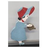 GIRL WITH WATERING CAN YARD ART