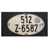 OVAL GERMAN LICENSE PLATE