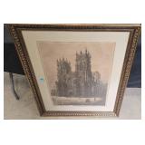 YORK MINSTER WEST FRONT ETCHING