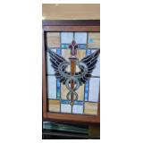 CADUCEUS STAINED GLASS WINDOW
