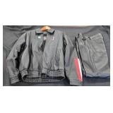 LEATHER MOTORCYCLE JACKET & PANTS