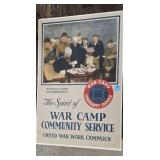 1917 - WWI SPIRIT OF WAR CAMP POSTER