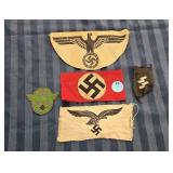 VARIOUS GERMAN INSIGNIAS & ARM BAND