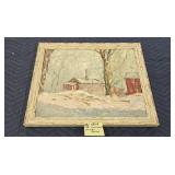 LANDSCAPE OIL PAINTING ON CANVAS - GILDED FRAME