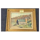 1954 ZOAR VALLEY FARM OIL PAINTING - LINDBERG 21"