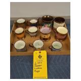 (11) COPPER LUSTRE MUGS