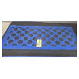BLUE & BLACK GEOMETRIC PATTERN QUILT - 34" X 64"
