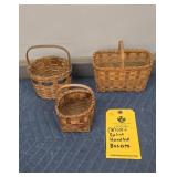 (3) SPLINT HANDLED BASKETS