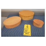 (3) SHAKER STYLE BENTWOOD BOXES