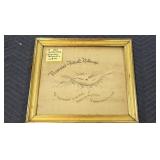 CALLIGRAPHIC PENMANSHIP WITH BIRDS - 19" X 17"