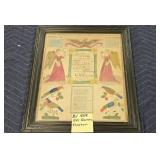 GERMAN FRAKTUR 1841 - 16" X 18"