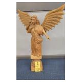 WOOD CARVED ANGEL GABRIEL WITH DETACHABLE WINGS