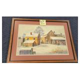 FARM SCENE WATERCOLOR PAINTING - ELMER HOLMBERG