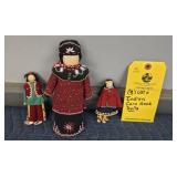 (3) INDIAN CORN HUSK DOLLS
