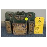 PAINTED ORIENTAL DESIGN WALL HOLDER - 9.5"