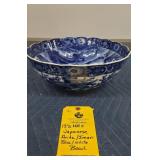 JAPANESE ARITA - IMARI BLUE & WHITE BOWL - 13"